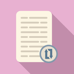 Poster - Document repost icon flat vector. Report data. Check market