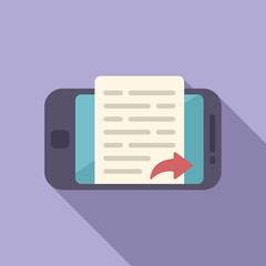 Poster - Repost mark icon flat vector. Business report. Check market