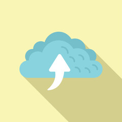Poster - Cloud repost icon flat vector. Report chart. Data document