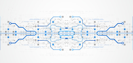 Abstract horizontal technology background. Communication concept, futuristic digital innovation background. Vector illustration