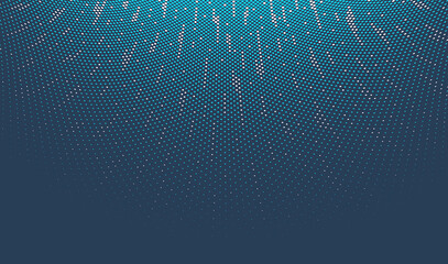 Wall Mural - Dotted vector abstract background, blue dots in perspective flow, multimedia information theme, big data technology image, cool backdrop.