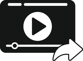 Poster - Video player icon simple vector. Chart graphic. Data document