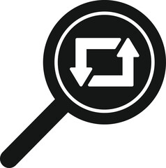Poster - Repost magnifier icon simple vector. Repost chart. Data document