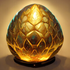 Poster - golden egg on a black background