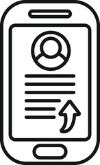 Poster - Smartphone repost icon outline vector. Report chart. Page data