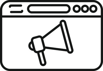 Poster - Web repost icon outline vector. Document data. Mark diagram