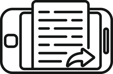 Poster - Repost mark icon outline vector. Business report. Check market
