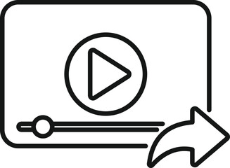 Poster - Video player icon outline vector. Chart graphic. Data document