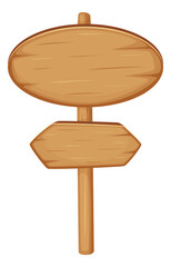 Wall Mural - rustic road sign with wood texture. empty guidepost template