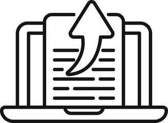 Poster - Result file icon outline vector. Graph market. Data document