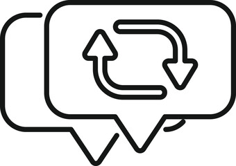 Poster - chart repost icon outline vector. repost graphic. data document