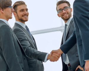 Wall Mural - welcome handshake of business partners