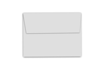 Wall Mural - Blank envelope for writing or invitation card mockup isolated on white background.3d rendering.