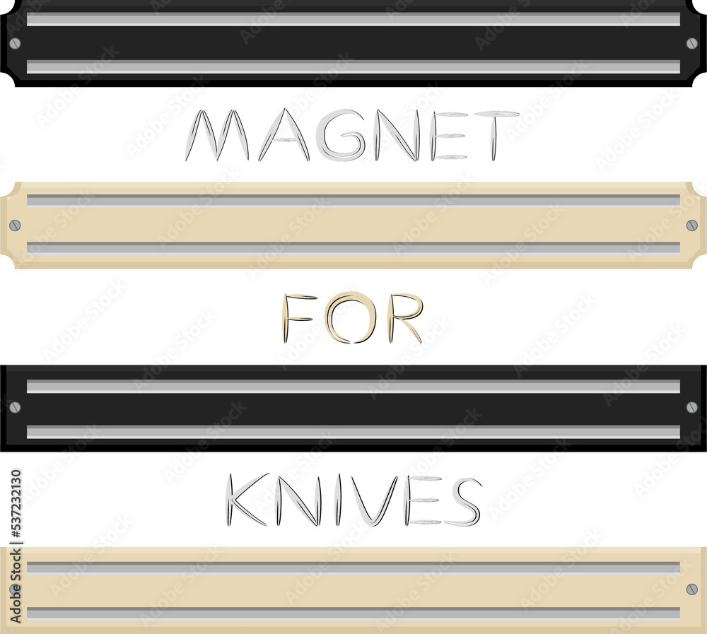 big set different types magnets different size for knives Stock ...