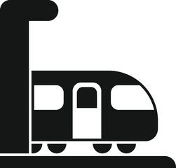 Poster - Train conductor icon simple vector. City waiting. Ticket travel