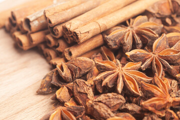 Wall Mural - Cinnamon sticks and anise star