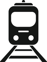 Sticker - Stop train icon simple vector. Railway platform. People metro