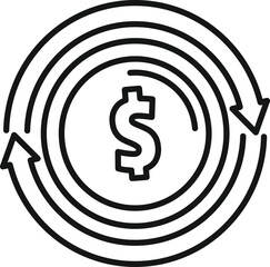 Poster - Dollar coin icon outline vector. Send money. Cash payment