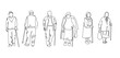 © Victoria - Elderly overweight man and woman with stick. Continuous one line drawing. Vector illustration. Continuous one line drawing of full length profile of a drandmother or grandfather. Grandparents line art