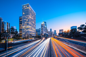 Wall Mural - the skyline of los angeles after sunset