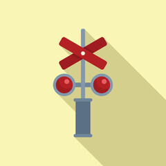 Sticker - Cross railroad icon flat vector. Road safety. Gate traffic