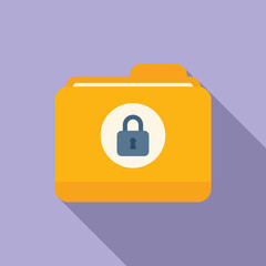 Poster - folder lock icon flat vector. safe personal. information secure