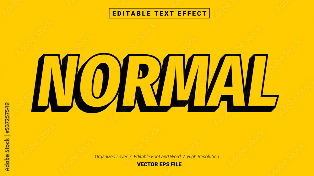 Editable Normal Font Design. Alphabet Typography Template Text Effect ...