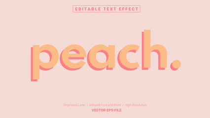 Wall Mural - Editable Peach Font Design. Alphabet Typography Template Text Effect. Lettering Vector Illustration for Product Brand and Business Logo.
