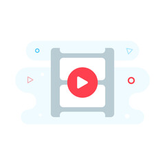 Poster - Tab to play video concept illustration flat design vector eps10. modern graphic element for landing page, empty state ui, infographic, icon