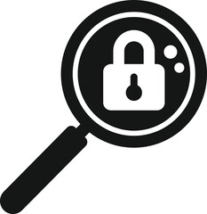 Poster - Privacy magnifier icon simple vector. Data protect. Personal safe