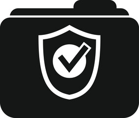Poster - Folder privacy icon simple vector. Data security. Shield cyber