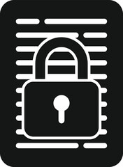 Poster - Document privacy icon simple vector. Data protect. Personal safe
