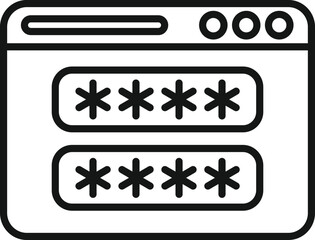 Poster - web password icon outline vector. data privacy. policy cyber