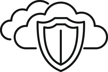 Poster - data cloud privacy icon outline vector. safe personal. secure cyber
