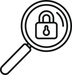 Poster - privacy magnifier icon outline vector. data protect. personal safe
