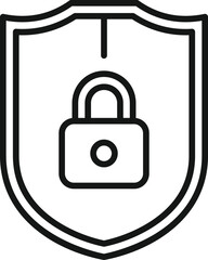 Poster - shield privacy icon outline vector. data protect. secure information