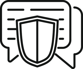 Poster - chat privacy icon outline vector. data information. policy cyber