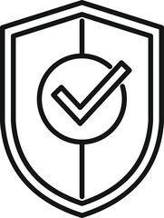 Poster - shield privacy icon outline vector. data protect. padlock security