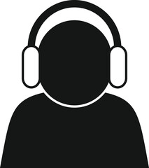Poster - Call support man icon simple vector. Customer contact. Mail info