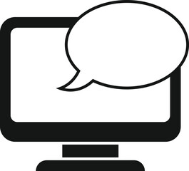 Poster - Computer chat icon simple vector. Call contact. Page mail