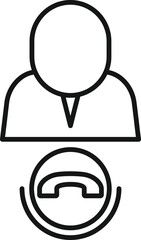 Poster - Call contact icon outline vector. Customer page. Info online