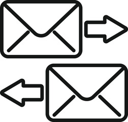 Poster - Send receive mail icon outline vector. Call contact. Email page