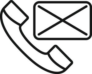 Poster - Call service icon outline vector. Contact customer. Email info