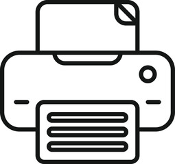 Poster - Paper printer icon outline vector. Contact email. Page internet