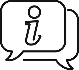 Poster - Info chat icon outline vector. Service message. Email online