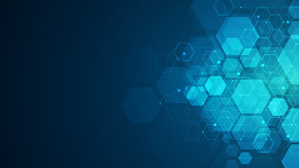 Abstract cube hexagon shape background