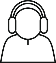 Poster - Call support man icon outline vector. Customer contact. Mail info