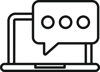 Poster - laptop chat icon outline vector. call customer. mail info