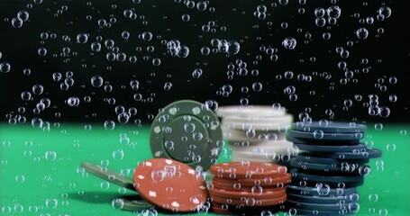 Poster - Animation of bubbles falling over chips