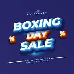 Wall Mural - editable 3d boxing day sale text effect perfect for upcoming event promotional tools.typhography logo